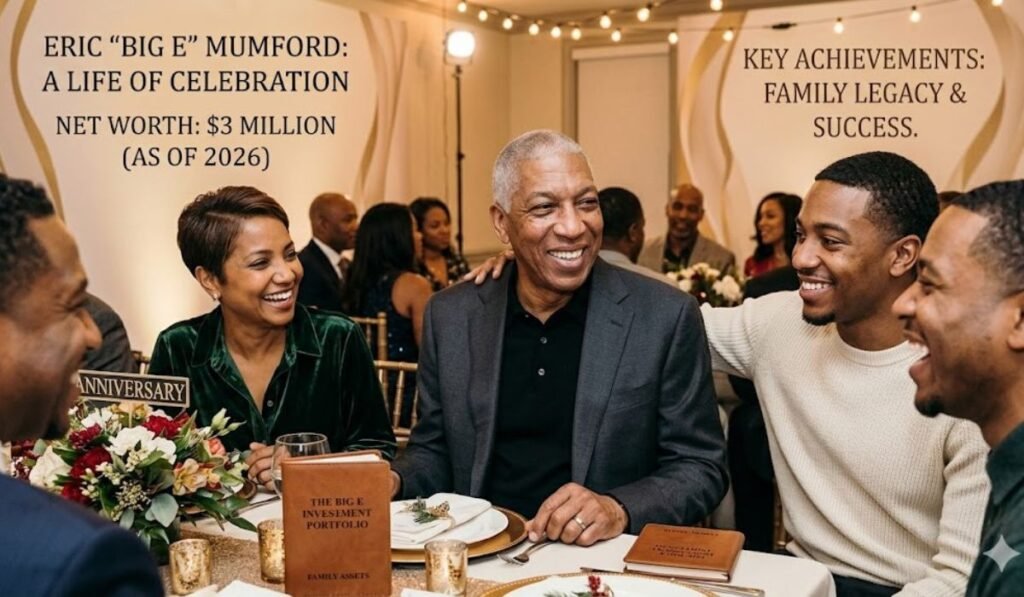 Eric Mumford known as Big E at a family celebration with Judge Lynn Toler