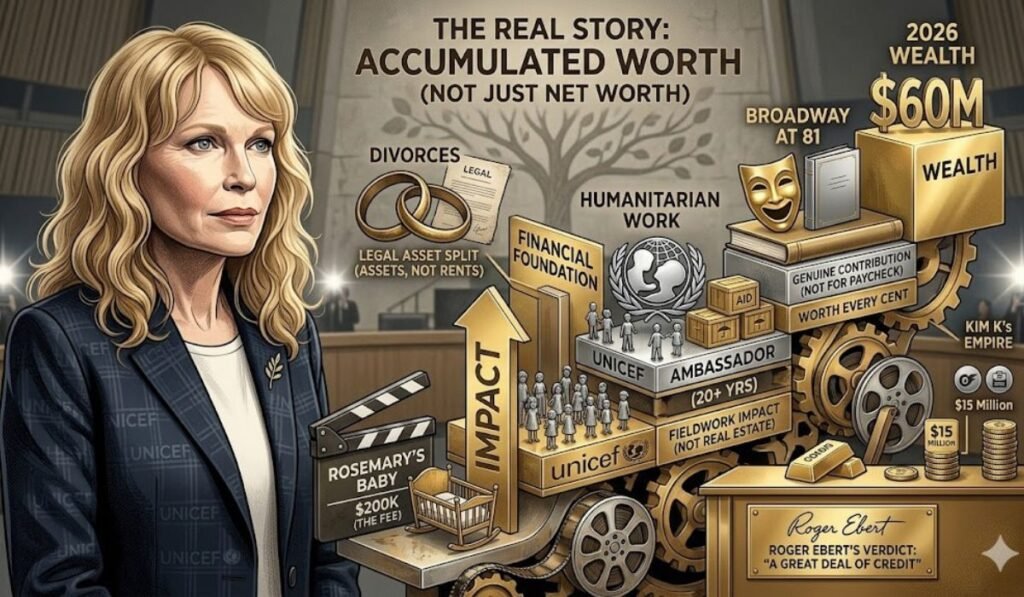 The Real Story Behind Mia Farrow's $60 Million , Worth Every Cent