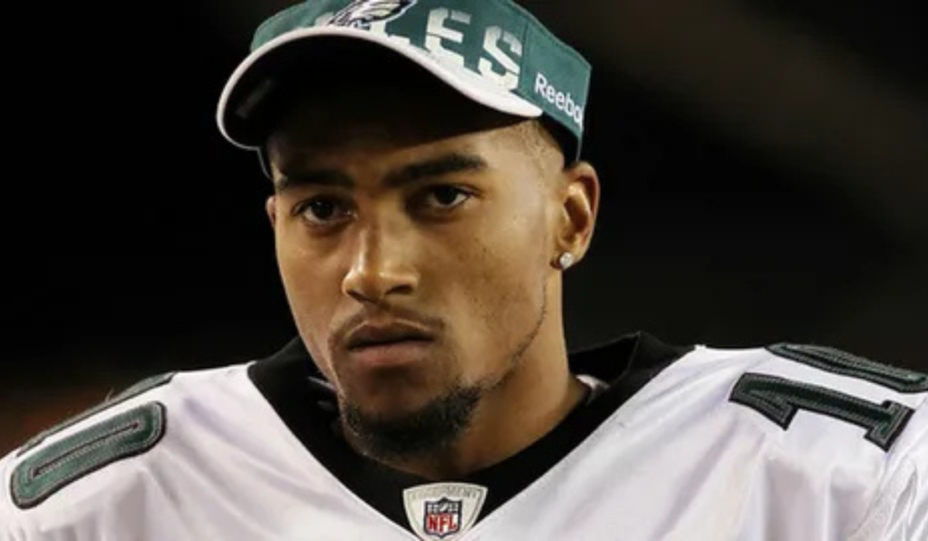 Portrait of DeSean Jackson highlighting his football career success