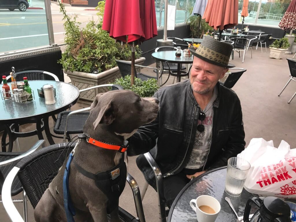 Michael Rooker with pet