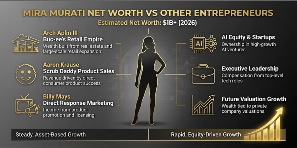 Mira Murati  Net Worth vs Other Entrepreneurs