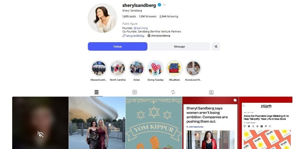 Sheryl Sandberg on Social Media
